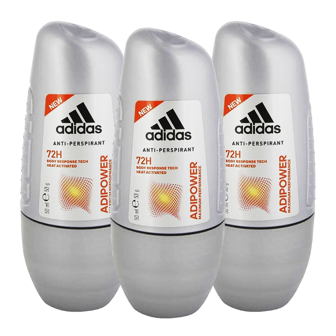 Adidas Adipower 72H Anti-Perspirant Roll-On Deodorant For Him - Pack Of 3