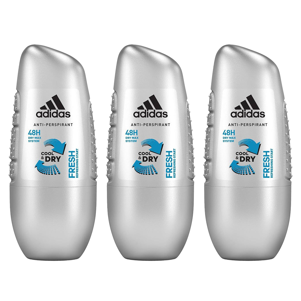 Adidas Fresh Cool & Dry Roll-On Deodorant For Him - Pack Of 3