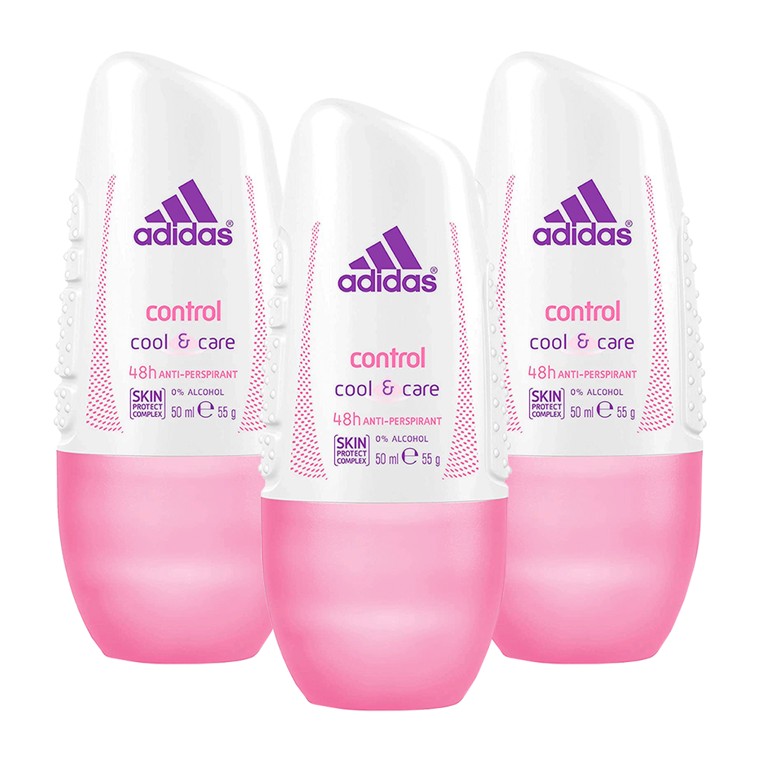 Adidas Control Cool & Care 48H Anti-Perspirant Roll On For Her  - Pack Of 3