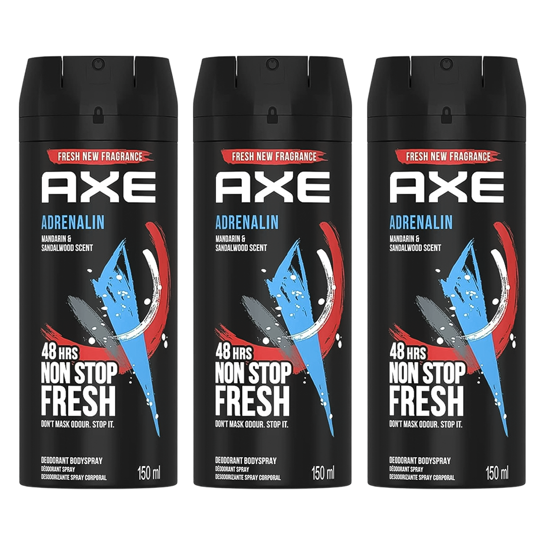 Axe Adrenalin 48H Non Stop Fresh Spray Deodorant For Him - Pack Of 3
