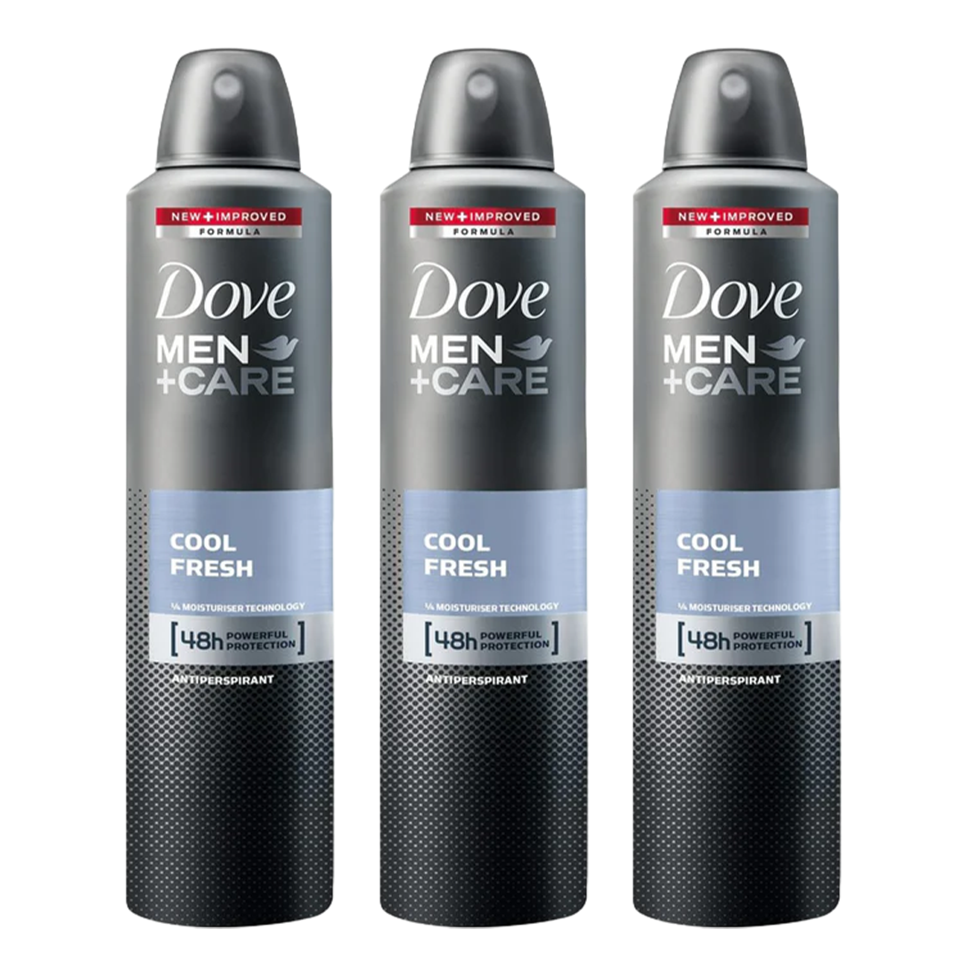 Dove Men + Care Cool Fresh 48H Anti-Perspirant Spray Deodorant For Him - Pack Of 3